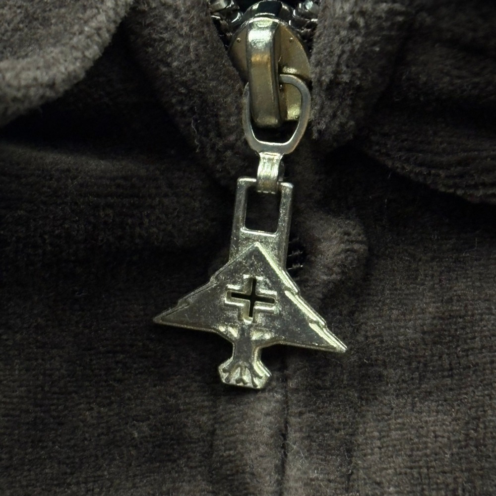 LRG Lifted Research Group Velour Zip Hoodie Jacket 3XL Brown‎ Logo Y2K Urban - Picture 7 of 14